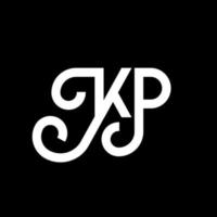 diseño de logotipo de letra kp sobre fondo negro. concepto de logotipo de letra de iniciales creativas kp. diseño de letras kp. kp diseño de letras blancas sobre fondo negro. kp, logotipo de kp vector