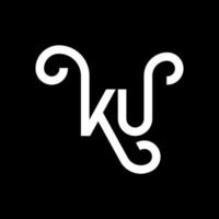 KU letter logo design on black background. KU creative initials letter logo concept. ku letter design. KU white letter design on black background. K U, k u logo vector