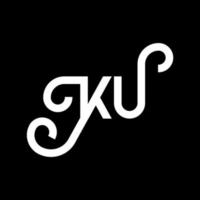 KU letter logo design on black background. KU creative initials letter logo concept. ku letter design. KU white letter design on black background. K U, k u logo vector