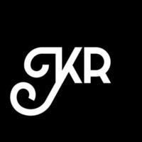 KR letter logo design on black background. KR creative initials letter logo concept. kr letter design. KR white letter design on black background. K R, k r logo vector