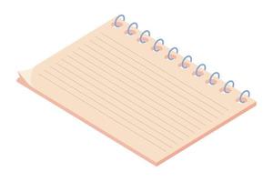 notepad with spiral vector