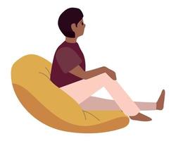 guy sitting on bean chair vector