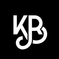 diseño de logotipo de letra kr sobre fondo negro. concepto de logotipo de letra de iniciales creativas kr. diseño de letras kr. kr diseño de letras blancas sobre fondo negro. kr, logotipo de kr vector