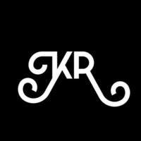 KR letter logo design on black background. KR creative initials letter logo concept. kr letter design. KR white letter design on black background. K R, k r logo vector