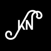 diseño de logotipo de letra kn sobre fondo negro. concepto de logotipo de letra de iniciales creativas kn. diseño de letras kn. kn diseño de letras blancas sobre fondo negro. kn, logotipo de kn vector