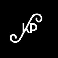 diseño de logotipo de letra kp sobre fondo negro. concepto de logotipo de letra de iniciales creativas kp. diseño de letras kp. kp diseño de letras blancas sobre fondo negro. kp, logotipo de kp vector