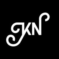 KN letter logo design on black background. KN creative initials letter logo concept. kn letter design. KN white letter design on black background. K N, k n logo vector