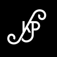 diseño de logotipo de letra kp sobre fondo negro. concepto de logotipo de letra de iniciales creativas kp. diseño de letras kp. kp diseño de letras blancas sobre fondo negro. kp, logotipo de kp vector