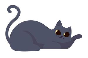 icono de gato gris vector