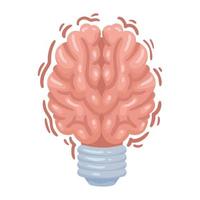 brain in bulb vector