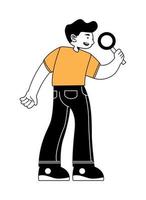 man with magnifying glass vector