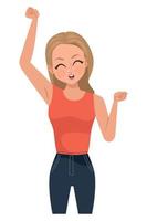 beautiful happy blond woman vector