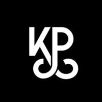 diseño de logotipo de letra kp sobre fondo negro. concepto de logotipo de letra de iniciales creativas kp. diseño de letras kp. kp diseño de letras blancas sobre fondo negro. kp, logotipo de kp vector