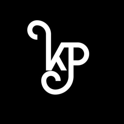 KP letter logo design on black background. KP creative initials letter logo concept. kp letter design. KP white letter design on black background. K P, k p logo