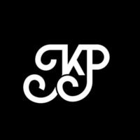 diseño de logotipo de letra kp sobre fondo negro. concepto de logotipo de letra de iniciales creativas kp. diseño de letras kp. kp diseño de letras blancas sobre fondo negro. kp, logotipo de kp vector