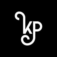 diseño de logotipo de letra kp sobre fondo negro. concepto de logotipo de letra de iniciales creativas kp. diseño de letras kp. kp diseño de letras blancas sobre fondo negro. kp, logotipo de kp vector