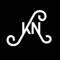 diseño de logotipo de letra kn sobre fondo negro. concepto de logotipo de letra de iniciales creativas kn. diseño de letras kn. kn diseño de letras blancas sobre fondo negro. kn, logotipo de kn vector