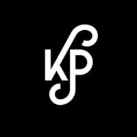 diseño de logotipo de letra kp sobre fondo negro. concepto de logotipo de letra de iniciales creativas kp. diseño de letras kp. kp diseño de letras blancas sobre fondo negro. kp, logotipo de kp vector