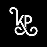 diseño de logotipo de letra kp sobre fondo negro. concepto de logotipo de letra de iniciales creativas kp. diseño de letras kp. kp diseño de letras blancas sobre fondo negro. kp, logotipo de kp vector