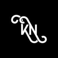 diseño de logotipo de letra kn sobre fondo negro. concepto de logotipo de letra de iniciales creativas kn. diseño de letras kn. kn diseño de letras blancas sobre fondo negro. kn, logotipo de kn vector