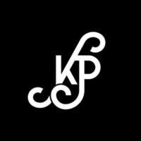 diseño de logotipo de letra kp sobre fondo negro. concepto de logotipo de letra de iniciales creativas kp. diseño de letras kp. kp diseño de letras blancas sobre fondo negro. kp, logotipo de kp vector