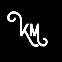 KM letter logo design on black background. KM creative initials letter logo concept. km letter design. KM white letter design on black background. K M, k m logo vector