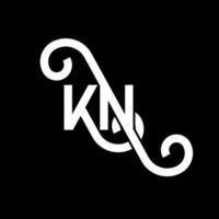 diseño de logotipo de letra kn sobre fondo negro. concepto de logotipo de letra de iniciales creativas kn. diseño de letras kn. kn diseño de letras blancas sobre fondo negro. kn, logotipo de kn vector