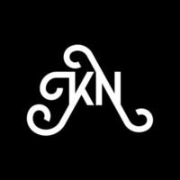 diseño de logotipo de letra kn sobre fondo negro. concepto de logotipo de letra de iniciales creativas kn. diseño de letras kn. kn diseño de letras blancas sobre fondo negro. kn, logotipo de kn vector