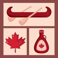 iconos día de canadá vector