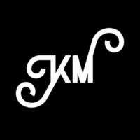 KM letter logo design on black background. KM creative initials letter logo concept. km letter design. KM white letter design on black background. K M, k m logo vector