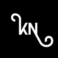 diseño de logotipo de letra kn sobre fondo negro. concepto de logotipo de letra de iniciales creativas kn. diseño de letras kn. kn diseño de letras blancas sobre fondo negro. kn, logotipo de kn vector