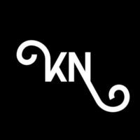 diseño de logotipo de letra kn sobre fondo negro. concepto de logotipo de letra de iniciales creativas kn. diseño de letras kn. kn diseño de letras blancas sobre fondo negro. kn, logotipo de kn vector