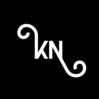 diseño de logotipo de letra kn sobre fondo negro. concepto de logotipo de letra de iniciales creativas kn. diseño de letras kn. kn diseño de letras blancas sobre fondo negro. kn, logotipo de kn vector