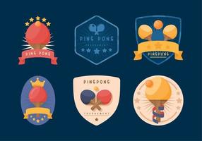 seis iconos deportivos de ping pong vector