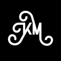 KM letter logo design on black background. KM creative initials letter logo concept. km letter design. KM white letter design on black background. K M, k m logo vector