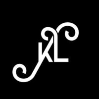 diseño de logotipo de letra kl sobre fondo negro. concepto de logotipo de letra de iniciales creativas kl. diseño de letra kl. kl diseño de letras blancas sobre fondo negro. logotipo de kl, kl vector