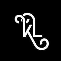 diseño de logotipo de letra kl sobre fondo negro. concepto de logotipo de letra de iniciales creativas kl. diseño de letra kl. kl diseño de letras blancas sobre fondo negro. logotipo de kl, kl vector