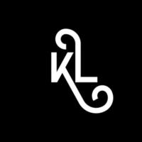 diseño de logotipo de letra kl sobre fondo negro. concepto de logotipo de letra de iniciales creativas kl. diseño de letra kl. kl diseño de letras blancas sobre fondo negro. logotipo de kl, kl vector