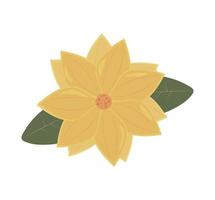 yellow flower and leaf vector