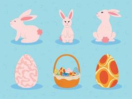 easter rabbit and egg vector