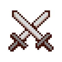 crossed swords pixel vector