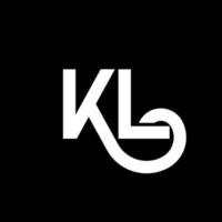 diseño de logotipo de letra kl sobre fondo negro. concepto de logotipo de letra de iniciales creativas kl. diseño de letra kl. kl diseño de letras blancas sobre fondo negro. logotipo de kl, kl vector