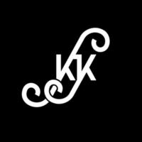 diseño del logotipo de la letra kk sobre fondo negro. concepto de logotipo de letra de iniciales creativas kk. diseño de letras kk. kk diseño de letras blancas sobre fondo negro. kk, logotipo de kk vector