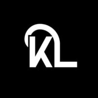 diseño de logotipo de letra kl sobre fondo negro. concepto de logotipo de letra de iniciales creativas kl. diseño de letra kl. kl diseño de letras blancas sobre fondo negro. logotipo de kl, kl vector