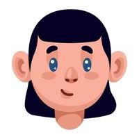 asian woman head vector