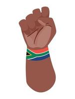 fist with south africa flag vector