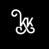 diseño del logotipo de la letra kk sobre fondo negro. concepto de logotipo de letra de iniciales creativas kk. diseño de letras kk. kk diseño de letras blancas sobre fondo negro. kk, logotipo de kk vector