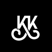 KK letter logo design on black background. KK creative initials letter logo concept. kk letter design. KK white letter design on black background. K K, k k logo vector