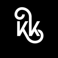 KK letter logo design on black background. KK creative initials letter logo concept. kk letter design. KK white letter design on black background. K K, k k logo vector