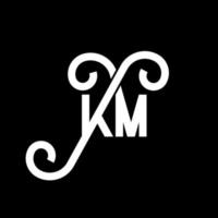 KM letter logo design on black background. KM creative initials letter logo concept. km letter design. KM white letter design on black background. K M, k m logo vector